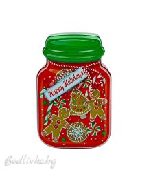 КОЛЕДНА КУТИЯ ЗА СЛАДКИ, МЕТАЛНА , 15/10 СМ.