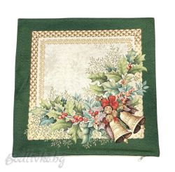 КАЛЪФКА за възглавничка, ЗЕЛЕНИ КАМБАНКИ, ЖАКАРД,  45/45см.