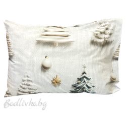 КОЛЕДНА КАЛЪФКА СНЕЖНА ПРИКАЗКА, 50/70СМ., 100% ПАМУК/РАНФОРС