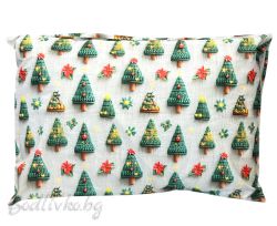 КОЛЕДНА КАЛЪФКА ЗЕЛЕНИ ЕЛХИЧКИ, 50/70СМ., 100% ПАМУК/РАНФОРС