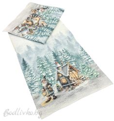 КОЛЕДЕН ЖАКАРДОВ ТИШЛАЙФЕР, ДЖУДЖЕ С КЪЩА, 45/140 СМ.