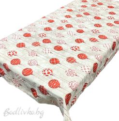 КОЛЕДНА ПОКРИВКА ЗА МАСА, КОЛЕДНИ ТОПКИ, ПАНАМА С ЛАМЕ