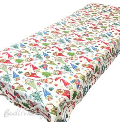 КОЛЕДНА ПОКРИВКА ЗА МАСА, ГНОМЧЕТА, ПАНАМА С ЛАМЕ