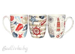 ПОРЦЕЛАНОВА ЧАША С МОРСКИ МОТИВИ - 3 МОДЕЛА 10 СМ.