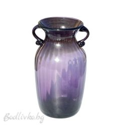 Лилава Стъклена Ваза с Дръжки - Декоративна и Елегантна