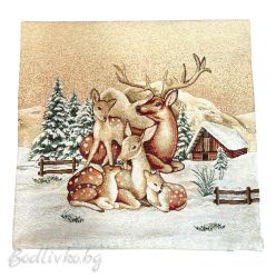 КАЛЪФКА за възглавничка, СЕМЕЙСТВО ЕЛЕНИ, ЖАКАРД,  45/45см.