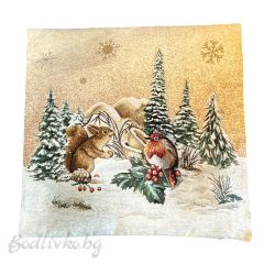 КАЛЪФКА за възглавничка, КОЛЕДНА КАТЕРИЧКА,  45/45см.