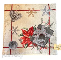 КАЛЪФКА за възглавничка, КОЛЕДНА ЗВЕЗДА,  45/45см.