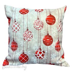 ДВУЛИЦЕВА КАЛЪФКА за възглавничка, ЧЕРВЕНИ ТОПКИ , 45/45см.