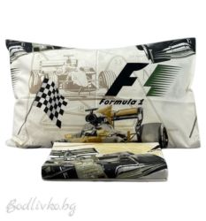 Спален комплект за еднично легло, ФОРУМУЛА- 100% натурален памук (Ранфорс), 3 части 