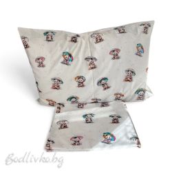 КОМПЛЕКТ ЗА ЕДИНИЧНО ЛЕГЛО МЕЧЕТА , 100% натурален памук (ПОПЛИН), 3 части