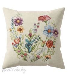 КАЛЪФКА за възглавничка, Нежен букет, 45/45см.