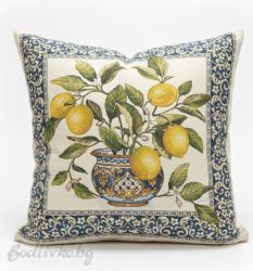 КАЛЪФКА за възглавничка, Ваза с лимони, 45/45см.