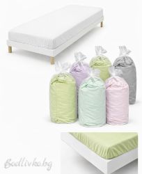 Долен чаршаф с ластик, едноцветен, 100% памук, два размера