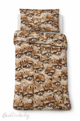 Спален комплект за единично легло, лисичета, 100% памук/ 5Д, ранфорс, 3 части