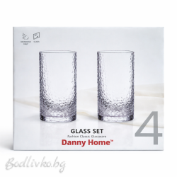Стъклени чаши, 4 броя, Danny Home, 550мл.