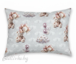 КАЛЪФКА за възглавница, Мече с балони, 50/70см. 
