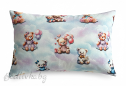 КАЛЪФКА за възглавница, Меченца с балони, 50/70см. 