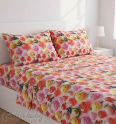 СПАЛЕН КОМПЛЕКТ, Сочни Плодове, 100% памук/ 5Д, ранфорс, 4 части