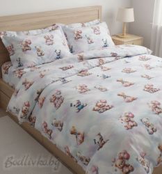 КОМПЛЕКТ ЗА СПАЛНЯ, Мечета с балончета 3Д – 100% натурален памук (Ранфорс), 4 части 