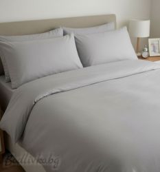 КОМПЛЕКТ ЗА СПАЛНЯ, Едноцветно сиво – 100% натурален памук (Ранфорс), 4 части 