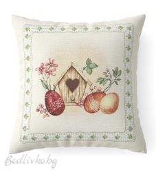 КАЛЪФКА за възглавничка, Къщичка за пиленца с яйца, 45/45см.