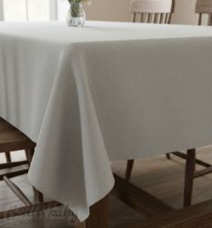 ПОКРИВКА ЗА МАСА, Едноцветна- Светло сиво с лек меланж , ХИДРОФОБИРАНА