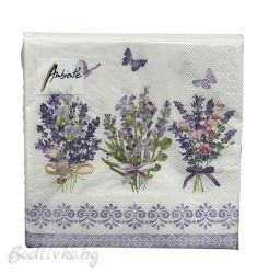 Салфетки, Ambiente, Лавандули, 20 броя в опаковка