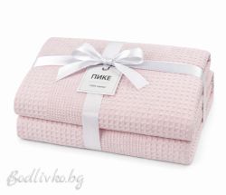 ПОКРИВКА ЗА ЛЕГЛО/ ОДЕЯЛО– ПИКЕ- Розово,  100%  памук