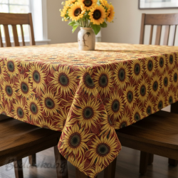 ПОКРИВКА ЗА МАСА ЖАКАРД, Слънчогледи,  НАЛИЧНА В няколко РАЗМЕРА 