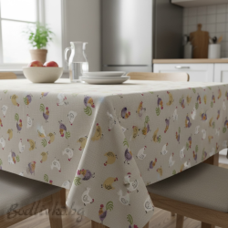 ПОКРИВКА ЗА МАСА, Шарени кокошки, ПАНАМА, 87% памук