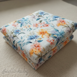 ПОКРИВКА ЗА ЛЕГЛО/ ОДЕЯЛО– ПИКЕ-Цветя, 100%  памук