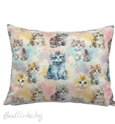 КАЛЪФКА за възглавница,Бонбонени Котета, 50/70см.  5Д