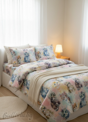 КОМПЛЕКТ ЗА ЕДИНИЧНО ЛЕГЛО БОНБОНЕНИ КОТЕТА– 100% натурален памук (5Д Ранфорс), 3 части 