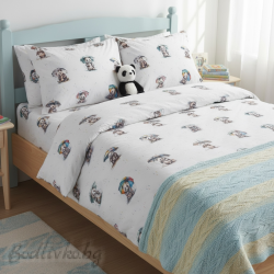 КОМПЛЕКТ ЗА ЕДИНИЧНО ЛЕГЛО МЕЧЕТА , 100% натурален памук (ПОПЛИН), 3 части