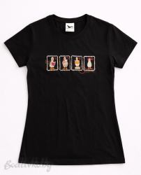 Дамска тениска с бродерия, Забавни патета, 100% памук