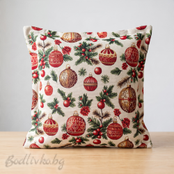 КАЛЪФКА за възглавничка, Коледни играчки,ЖАКАРД, 45/45см.