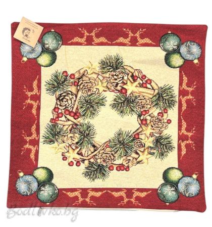 КАЛЪФКА за възглавничка, ЗИМНА, ЖАКАРД, размер: 45/45см.