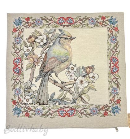 КАЛЪФКА за възглавничка, СЛАВЕЙЧЕ, ЖАКАРД, размер: 45/45см.