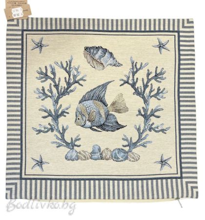 КАЛЪФКА за възглавничка, РИБКИ, ЖАКАРД, размер: 45/45см.