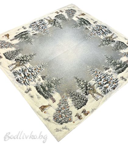 КАРЕ ЖАКАРД КОЛЕДНИ ЕЛХИ 100/100СМ. 