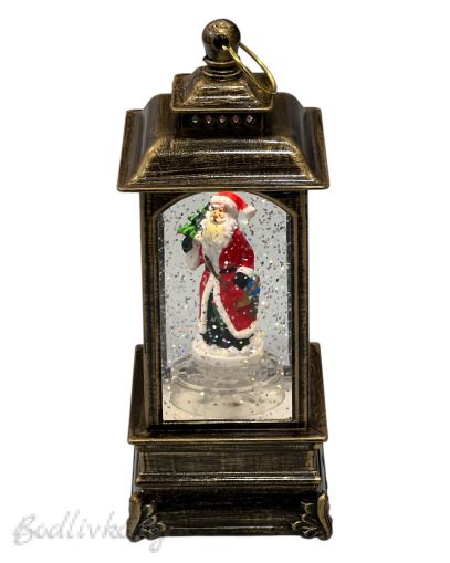 ЛУКСОЗЕН КОЛЕДЕН ФЕНЕР С ТЕЧНОСТ, ЗВУК, СВЕТЛИНА И ДВИЖЕНИЕ, ВЪРТЯЩА СЕ В СРЕДАТА ФИГУРКА