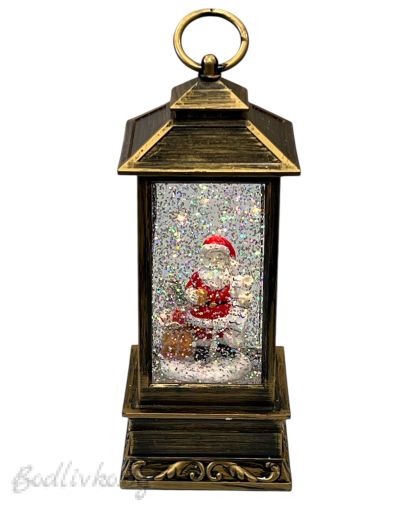 ЛУКСОЗЕН КОЛЕДЕН ФЕНЕР С ТЕЧНОСТ, ЗВУК, СВЕТЛИНА И ДВИЖЕНИЕ, ВЪРТЯЩА СЕ В СРЕДАТА ФИГУРКА