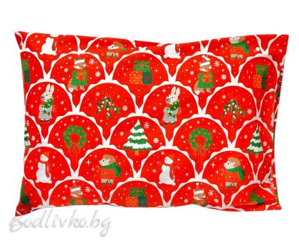 КОЛЕДНА КАЛЪФКА ЧЕРВЕНА НАСЛАДА, 50/70СМ., 100% ПАМУК/РАНФОРС