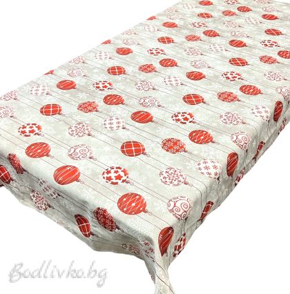 КОЛЕДНА ПОКРИВКА ЗА МАСА, КОЛЕДНИ ТОПКИ, ПАНАМА С ЛАМЕ