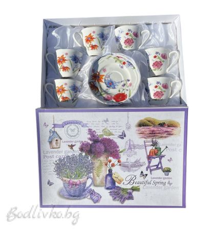 Порцеланов сервиз за чай или кафе с цветя - елегантен и стилен!