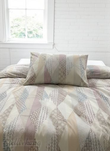 КОМПЛЕКТ ЗА ЕДИНИЧНО ЛЕГЛО ЛИЛАВО- СИНИ НЮАНСИ , 100% натурален памук (ПОПЛИН), 3 части