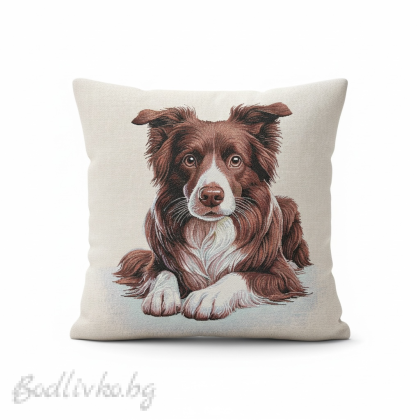 КАЛЪФКА за възглавничка, КУЧЕ КОЛИ,  45/45см.