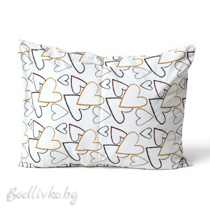КАЛЪФКА за възглавница, дизайнерски сърца, 50/70см. 