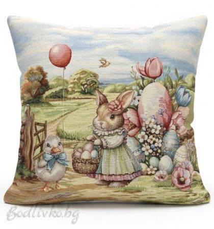 КАЛЪФКА за възглавничка, Великденска зайка, 45/45см.